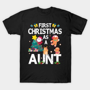 First Christmas As A Aunt Merry Xmas Noel Day Niece Nephew T-Shirt